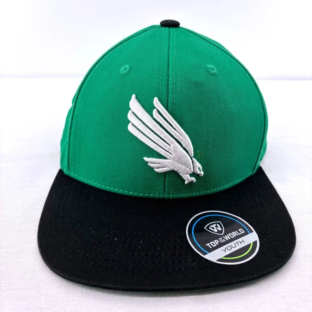 UNT North Texas Mean Green Eagle Cap Youth One Size Green Snapback Embroider NEW